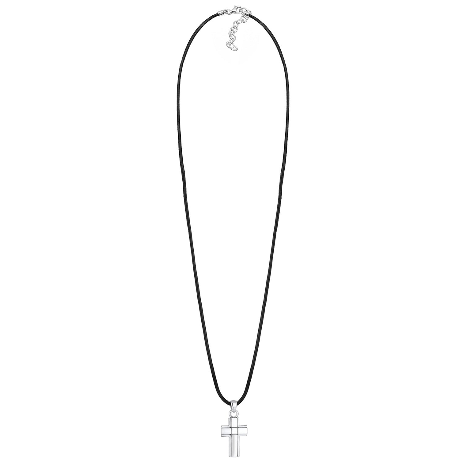 Kuzzoi Glieder-Halskette Kreuz | Leder Begrenztes Angebot