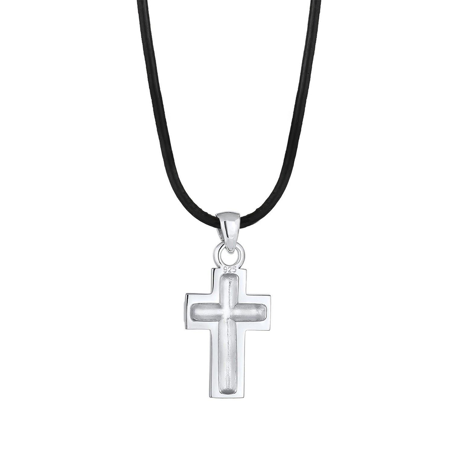 Kuzzoi Glieder-Halskette Kreuz | Leder Begrenztes Angebot