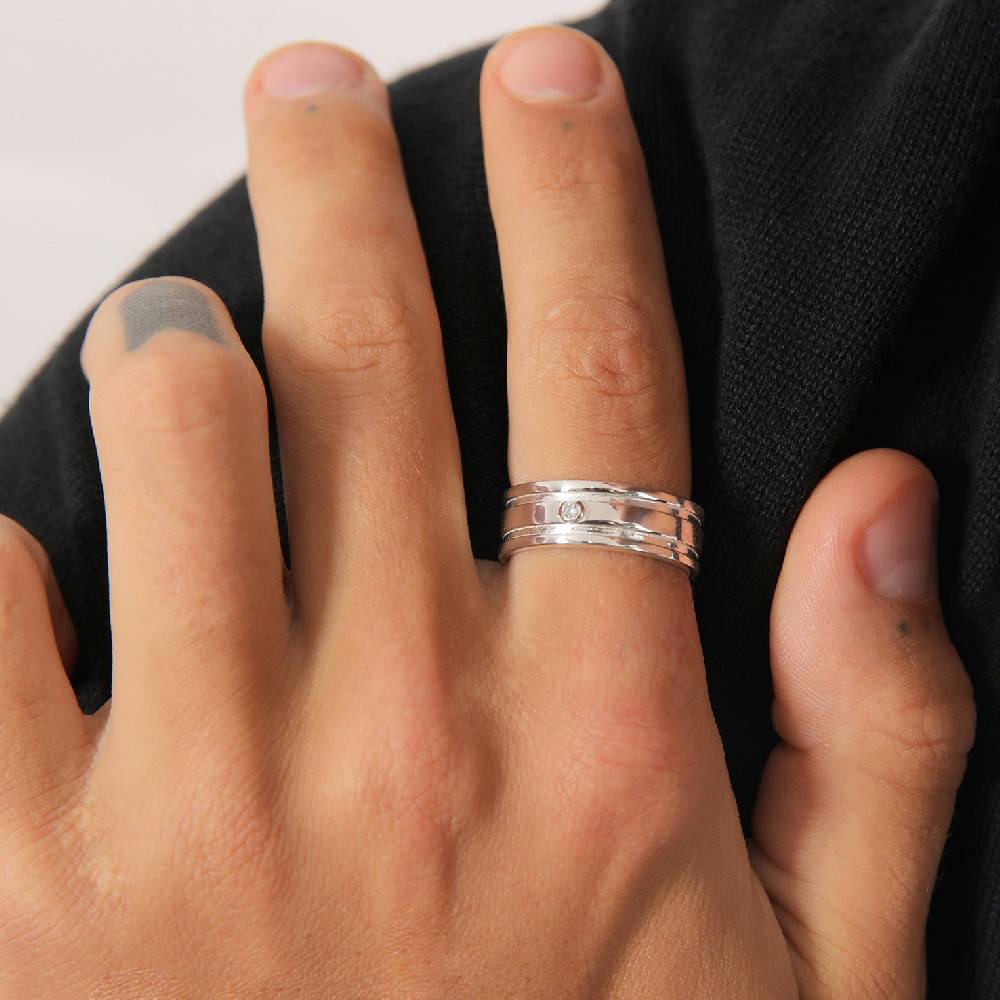 Kuzzoi Bandring Massiv | Diamant (0.03 ct) Neueste Mode