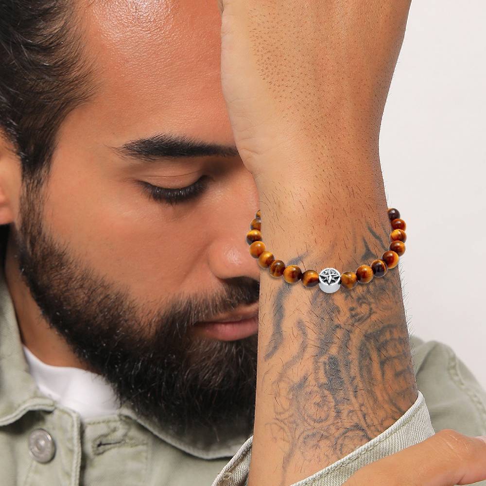 Kuzzoi Armband Kompass | Tigerauge (Braun) Tägliche Deals