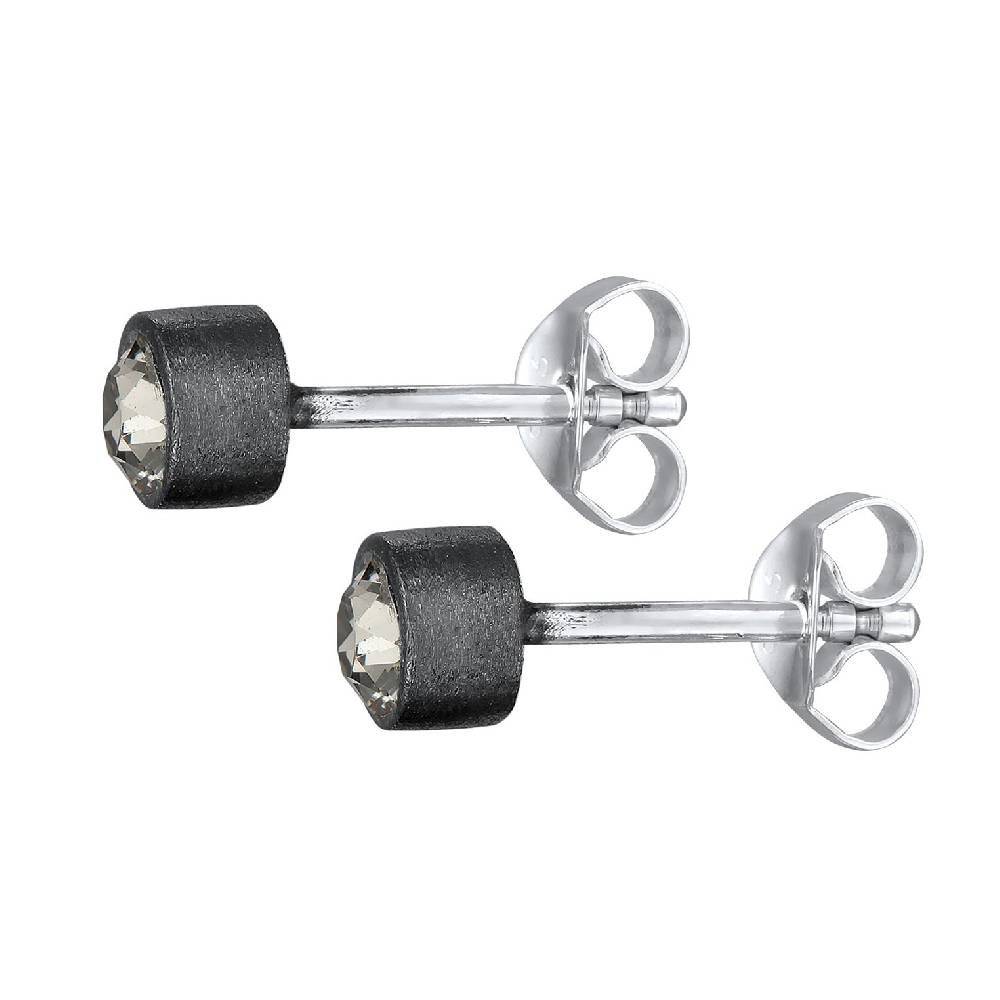 Kuzzoi Ohrstecker Rund | Kristall (Grau) Bis zu 60% Rabatt