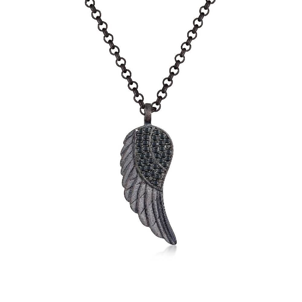Kuzzoi Halskette Flügel | Zirkonia (Schwarz) Bis zu 55% Rabatt