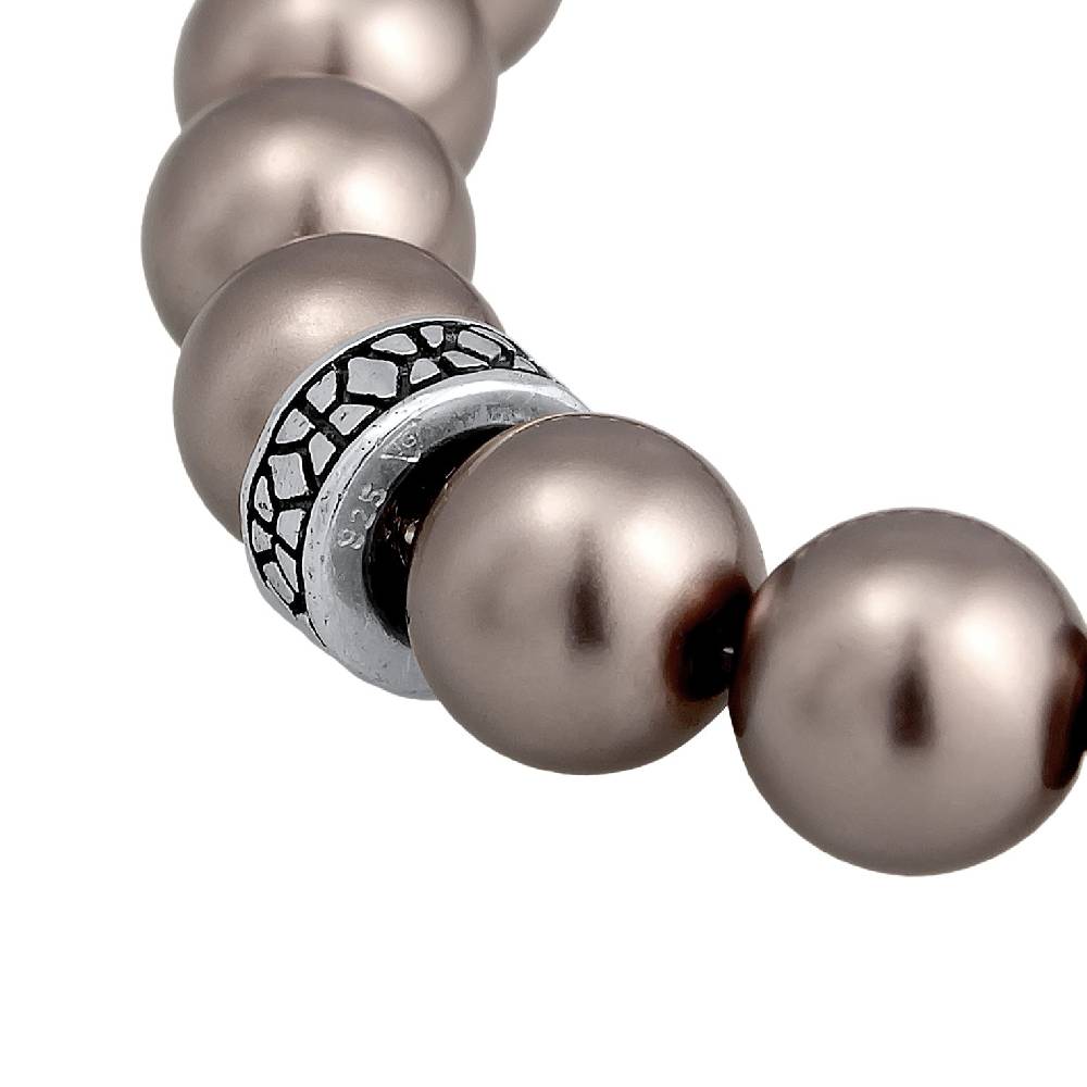 Kuzzoi Armband Beads Elegant | Glasperlen (Grau) Outlet