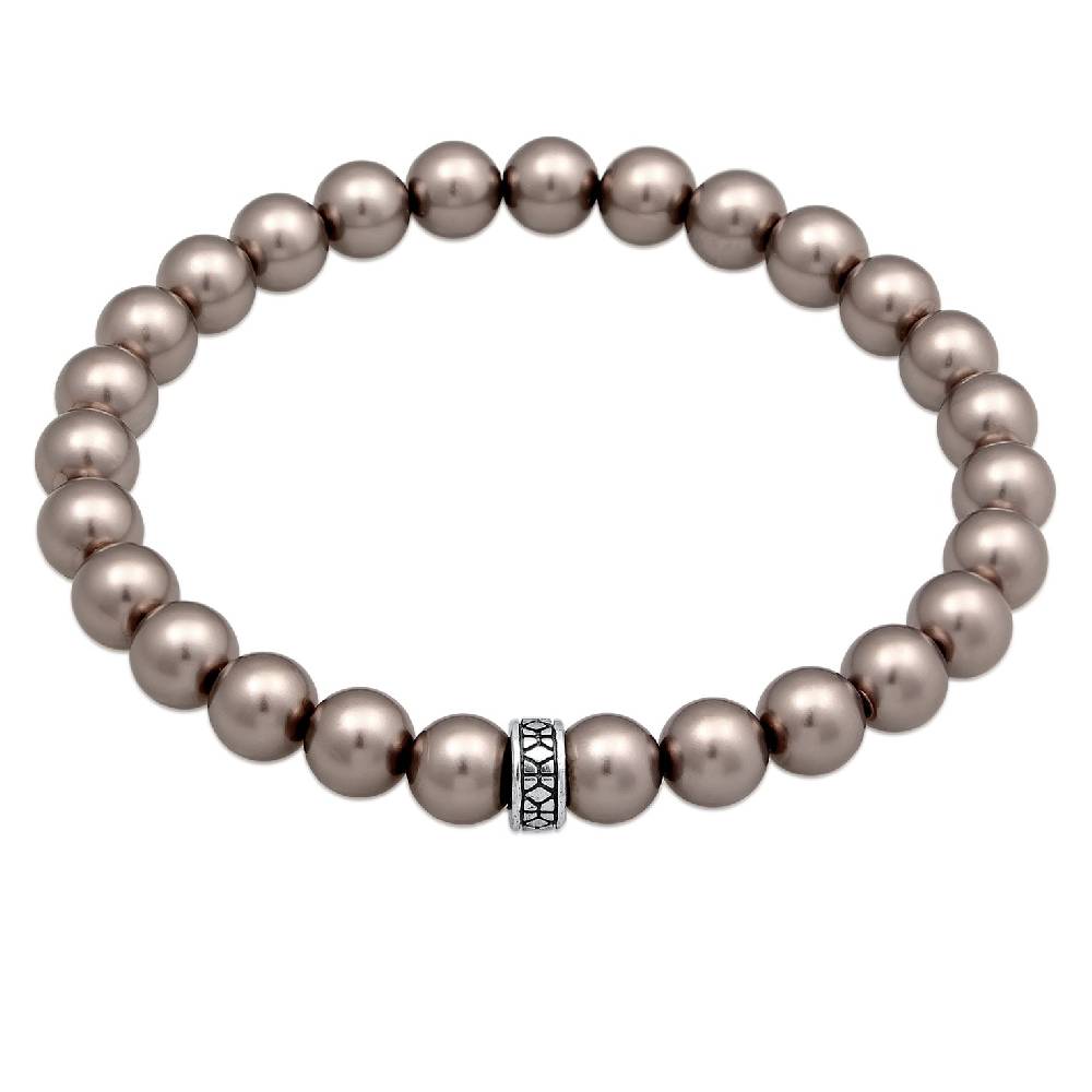 Kuzzoi Armband Beads Elegant | Glasperlen (Grau) Outlet