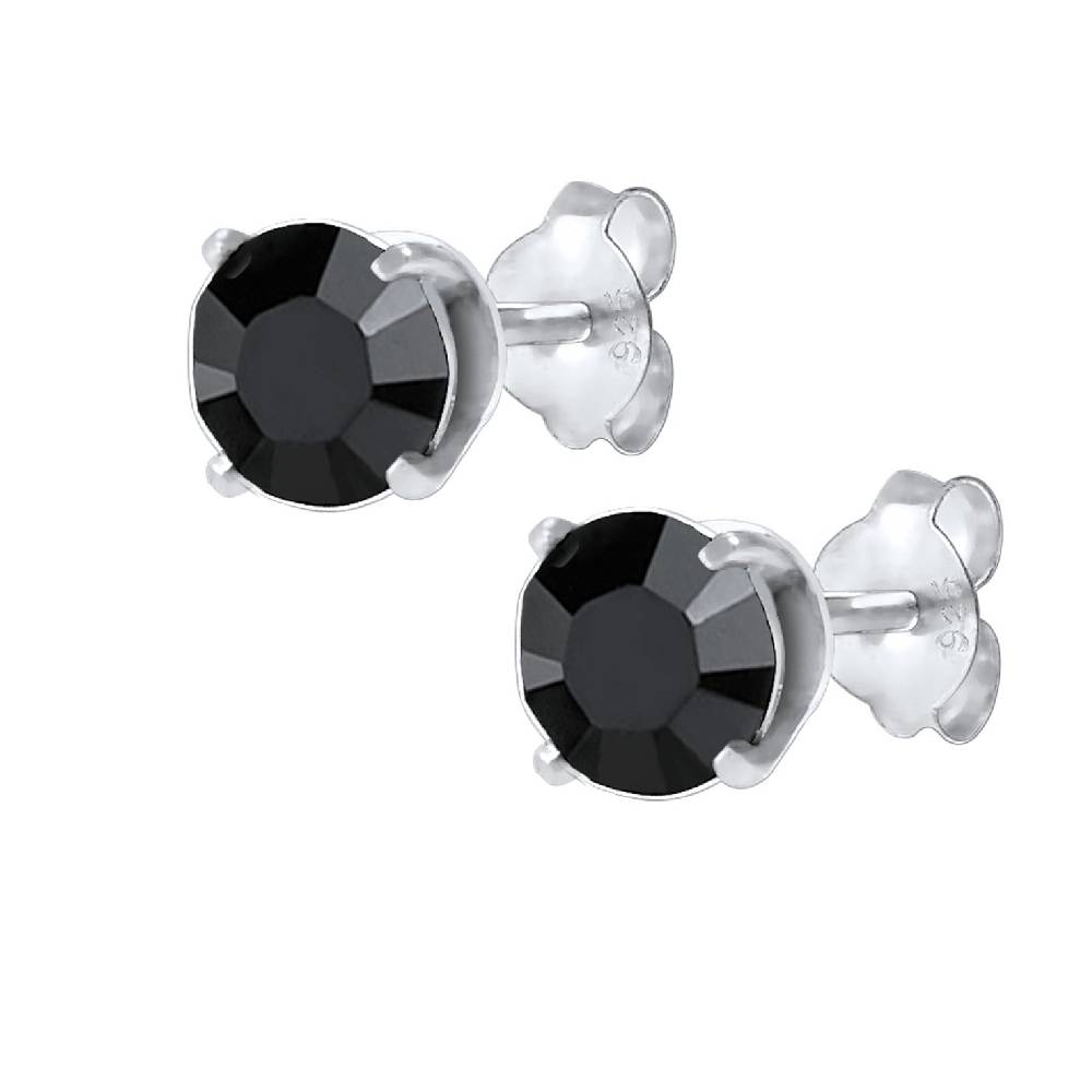 Kuzzoi Ohrstecker Basic | Kristall (Schwarz) Kostenloser Versand
