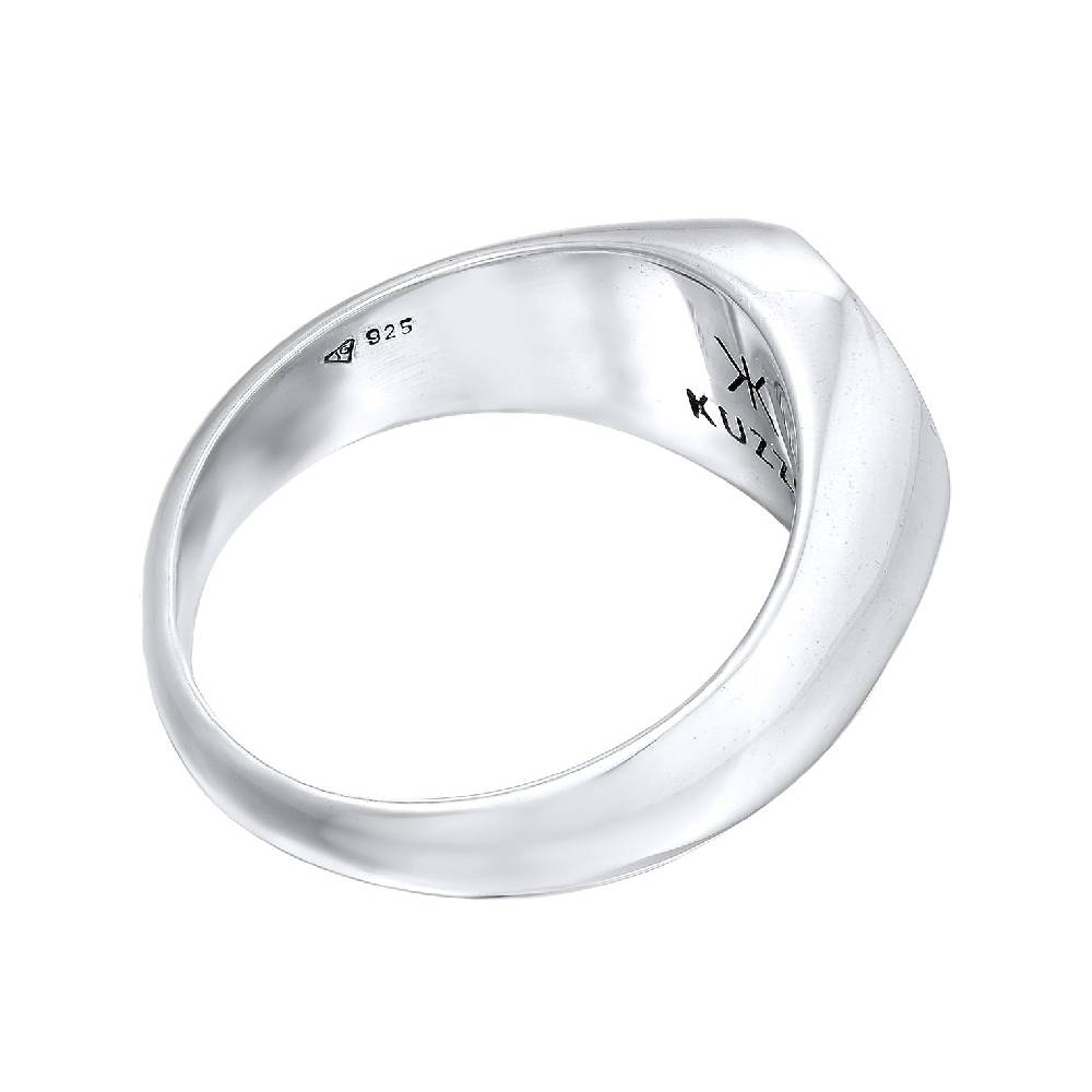 Kuzzoi Siegelring Smiling | Emaille (Blau) Online Outlet