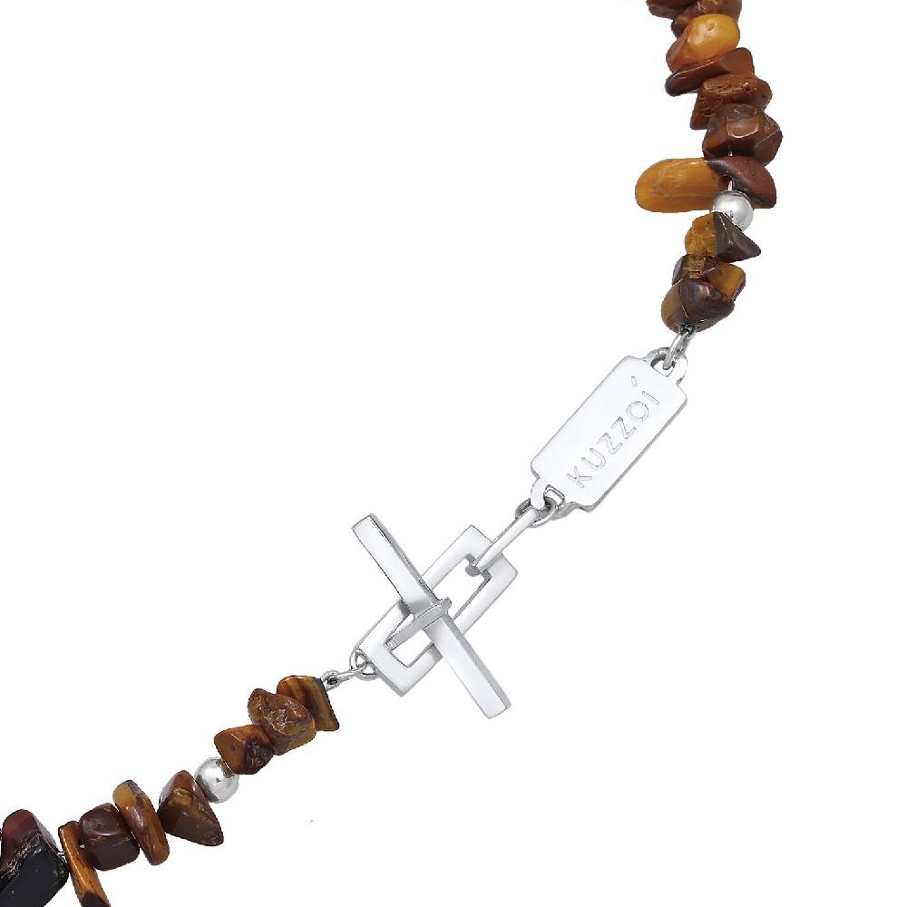Kuzzoi Halskette Edelstein Splitter | Tigerauge (Braun) Riesige Ersparnisse