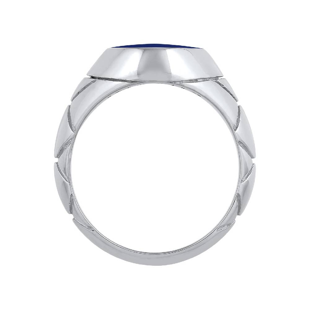 Kuzzoi Siegelring Elegant | Emaille (Blau) Bis zu 50% Rabatt