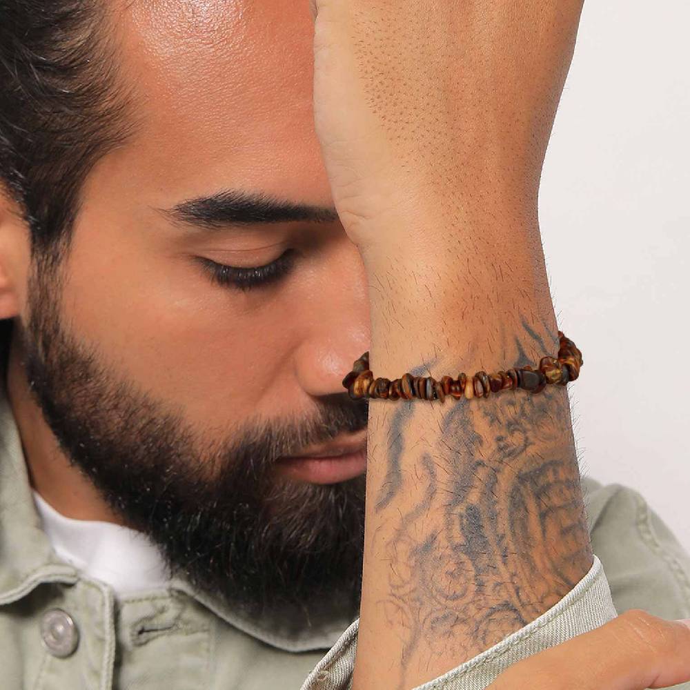 Kuzzoi Armband Splitter Natur | Tigerauge Edelsteine Black Friday Preise