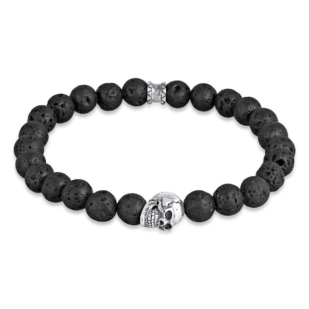 Kuzzoi Armband Totenkopf | Lava Perlen Rabatt