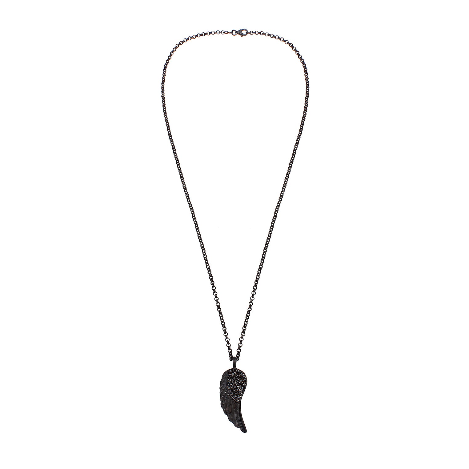 Kuzzoi Halskette Flügel | Zirkonia (Schwarz) Wochenangebot