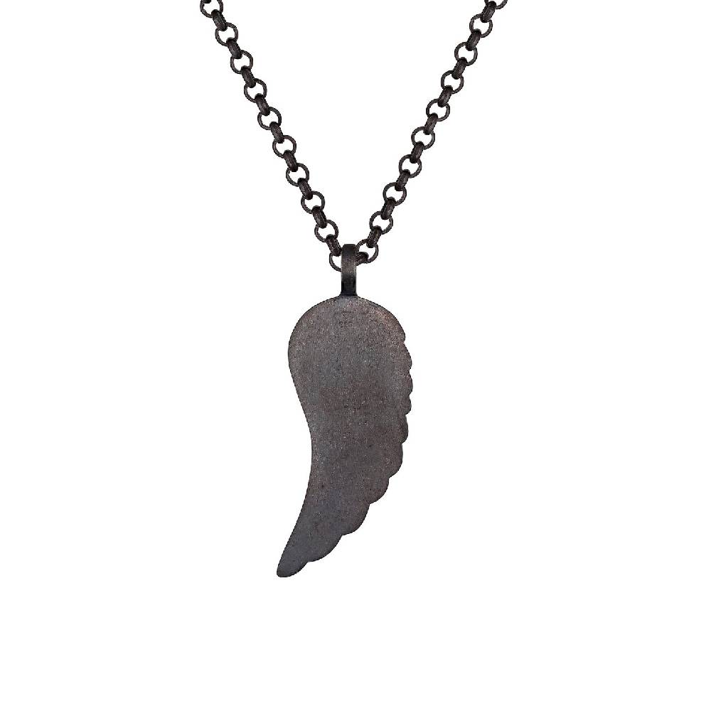 Kuzzoi Halskette Flügel | Zirkonia (Schwarz) Wochenangebot