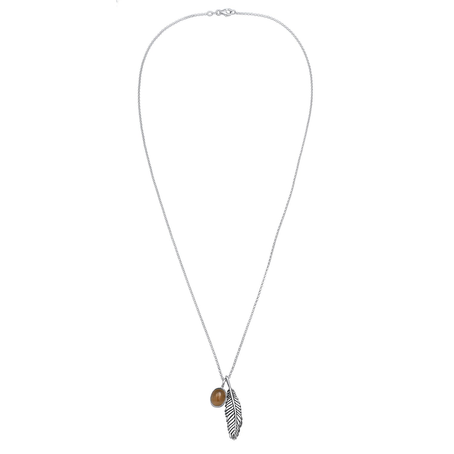 Kuzzoi Halskette Feder | Quarz (Braun) Auslauf