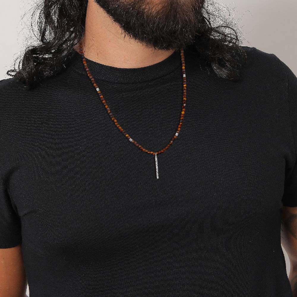 Kuzzoi Halskette Barren Anhänger | Tigerauge (Braun) im Angebot