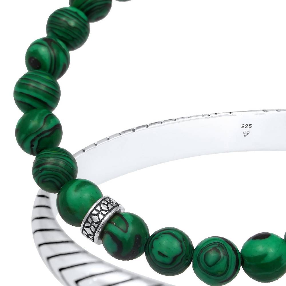 Kuzzoi Armbandset Armreif | Malachit (synth.) Preisnachlass