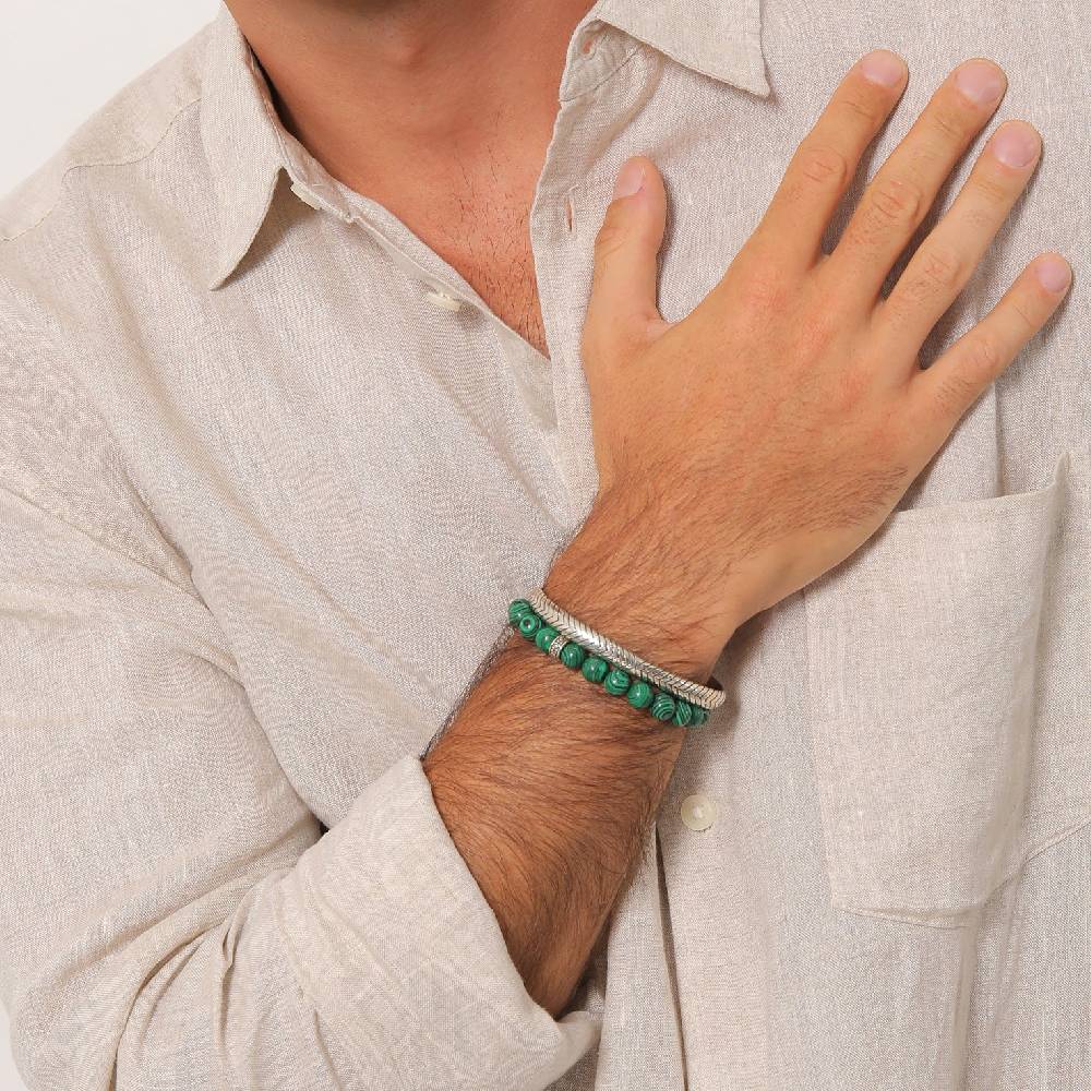 Kuzzoi Armbandset Armreif | Malachit (synth.) Preisnachlass
