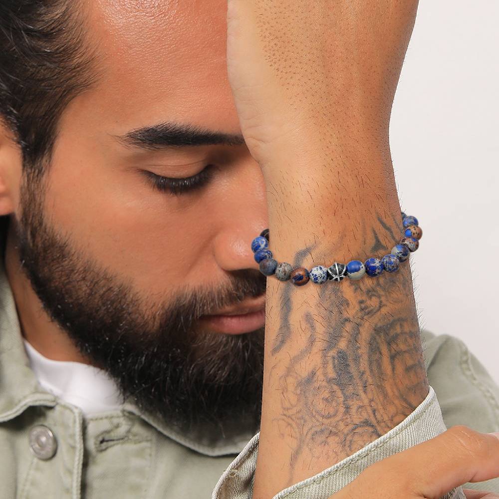 Kuzzoi Armband Kugeln | Achat (Blau) Lagerräumung