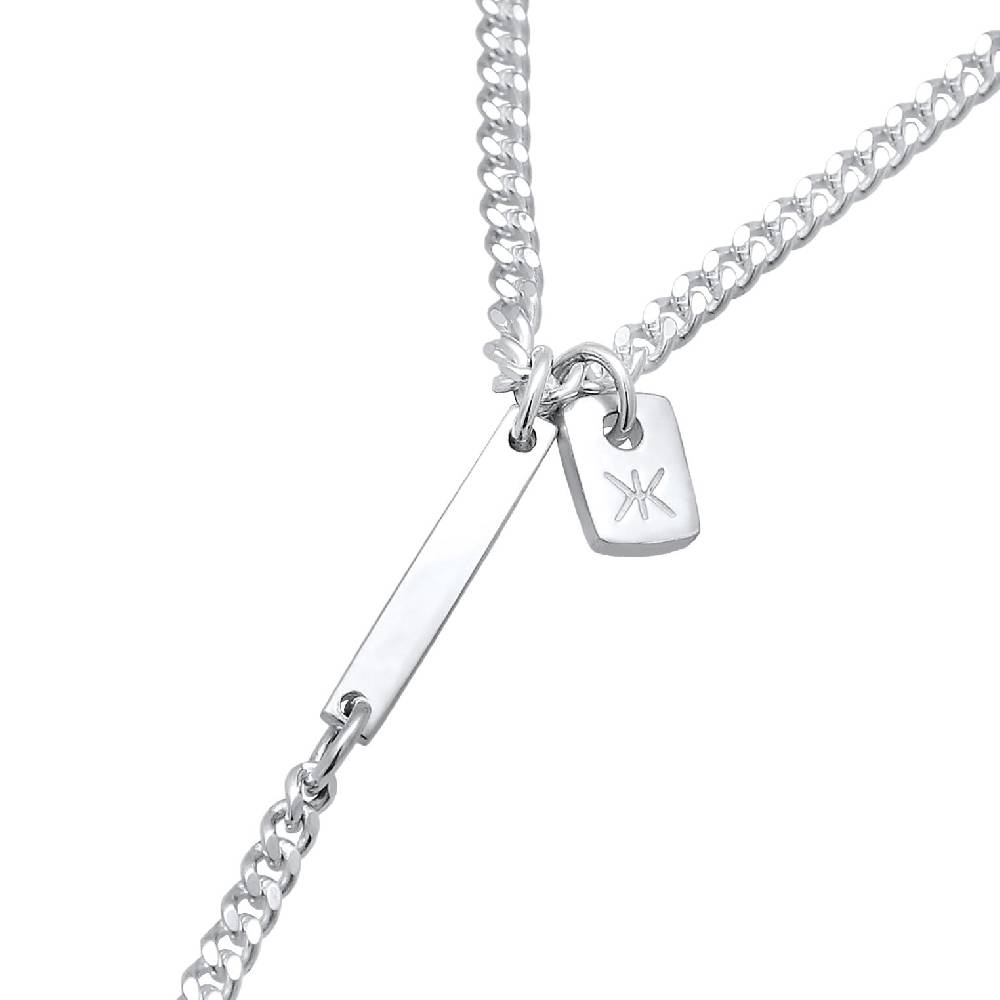 Kuzzoi Modische Y-Kette mit Barren 925 Silber Rabatte dieses Monats