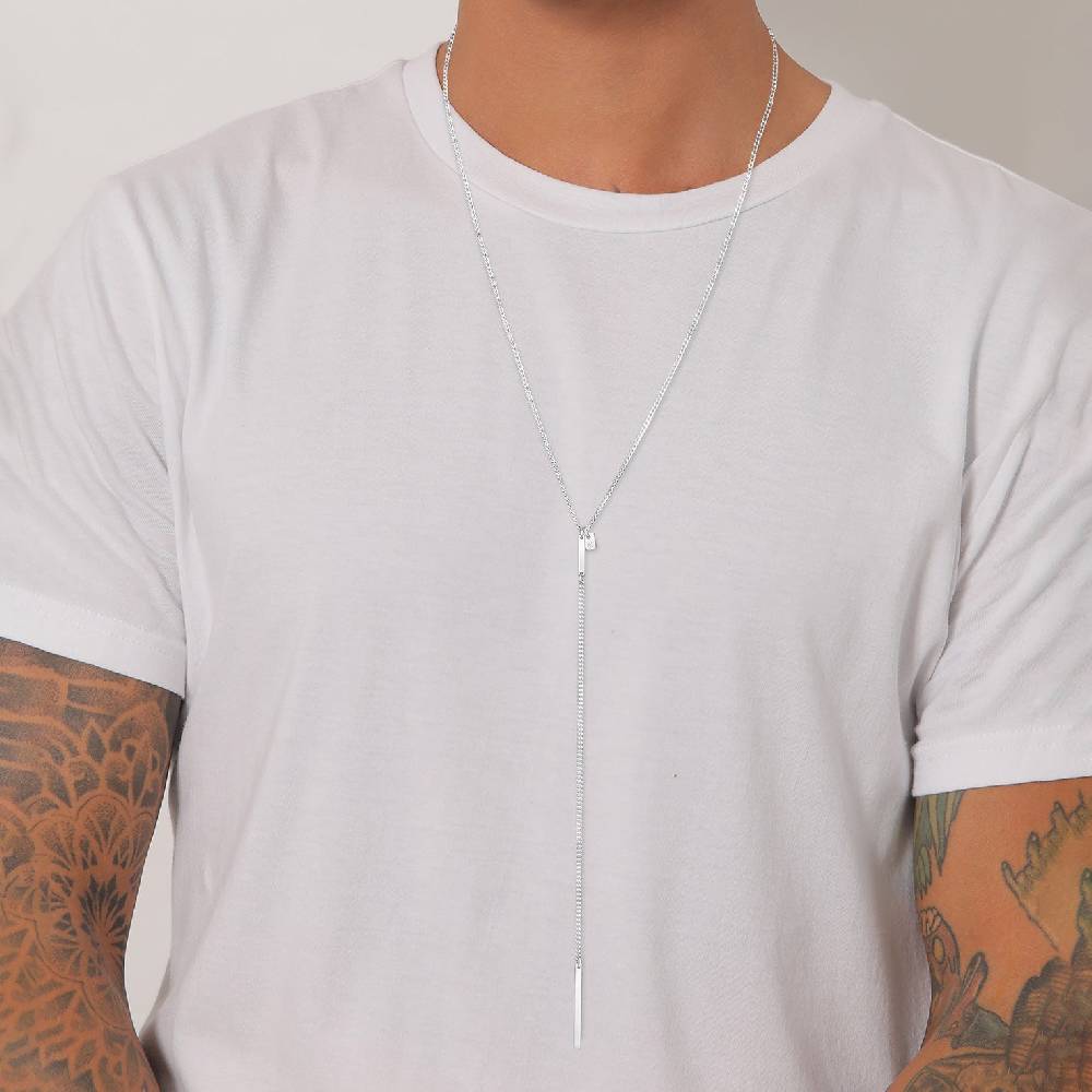 Kuzzoi Modische Y-Kette mit Barren 925 Silber Rabatte dieses Monats