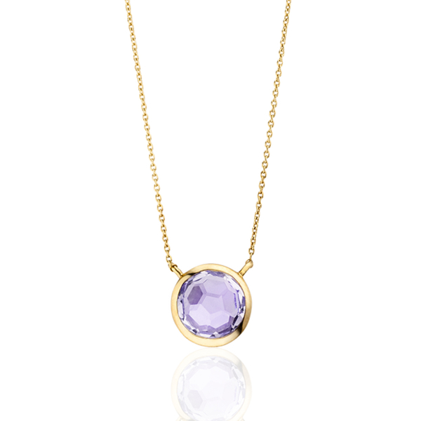﻿Leaf Jewelry Halskette Amethyst, 14 K Gelbgold