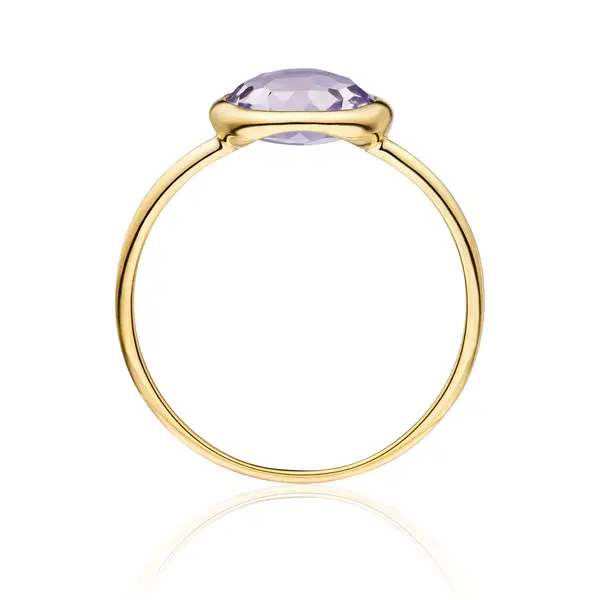 Leaf Jewelry Ring Amethyst, 14 K Gelbgold Top Angebot