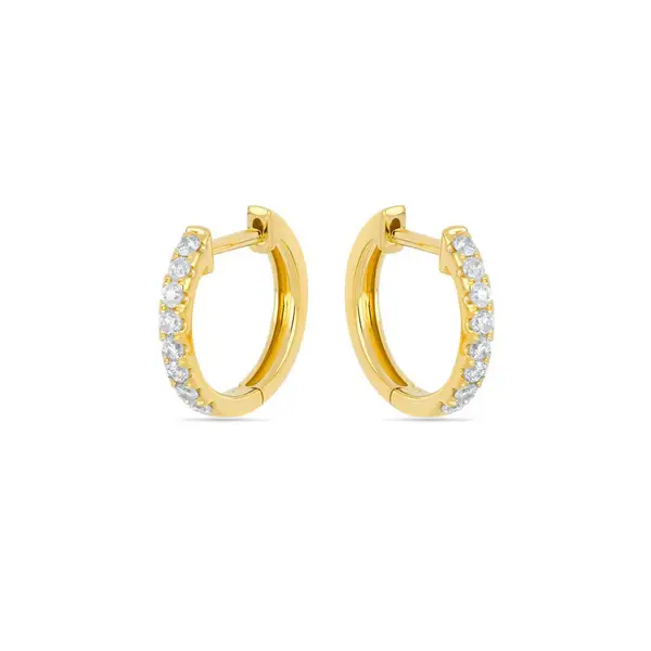 Leaf Jewelry Creole mit Diamanten, 18K Gelbgold Online Outlet