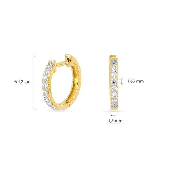 Leaf Jewelry Creole mit Diamanten, 18K Gelbgold Online Outlet