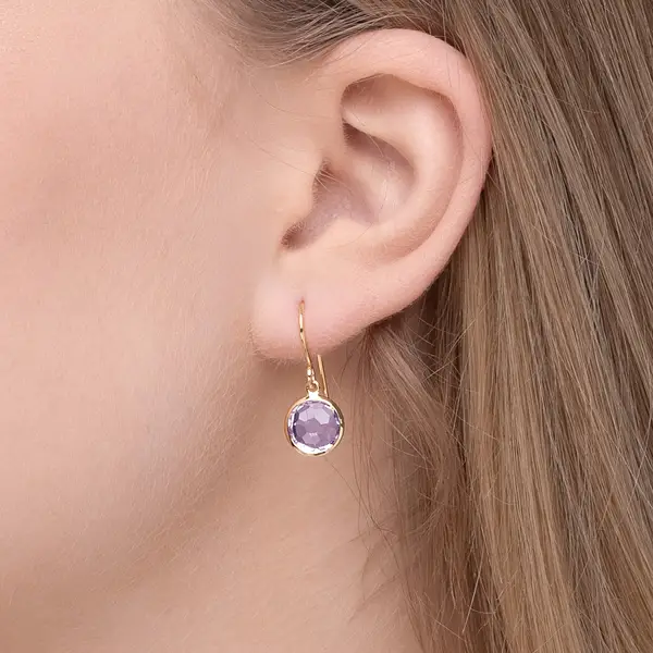 Leaf Jewelry Ohrringe Amethyst, 14 K Gelbgold Zeitlich begrenztes Angebot