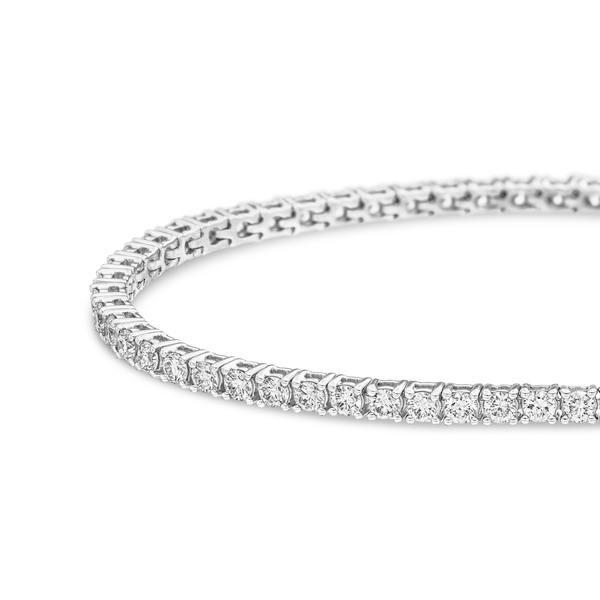 Leaf Jewelry Tennisarmband mit Diamanten, Weißgold, 3.42ct, 17.0cm Blitzangebot