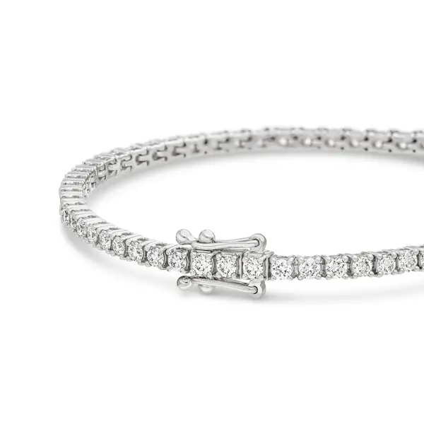 Leaf Jewelry Tennisarmband mit Diamanten, Weißgold, 3.42ct, 17.0cm Blitzangebot