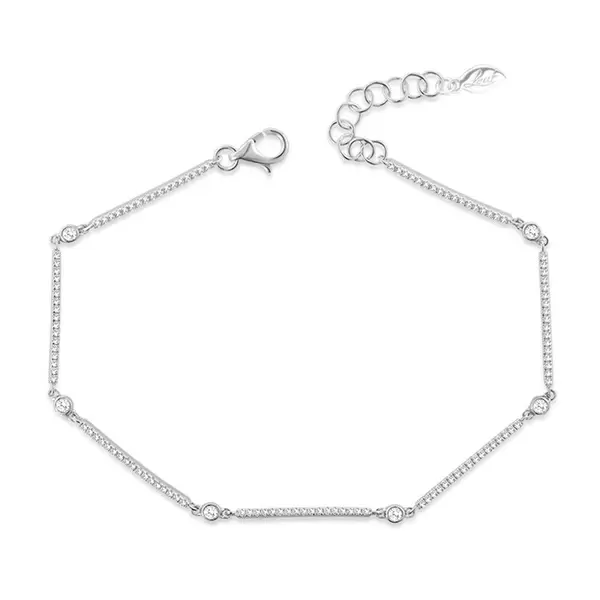 Leaf Jewelry Armband Bar, 18K Weissgold, Diamanten Große Rabatte