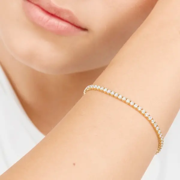 Leaf Jewelry Tennisarmband mit Diamanten, Gelbgold, 3.42ct, 17.0cm Bestseller