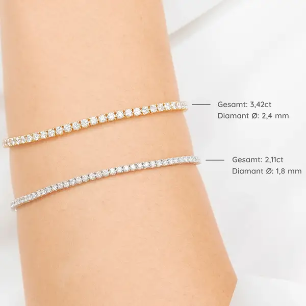 Leaf Jewelry Tennisarmband mit Diamanten, Gelbgold, 3.42ct, 17.0cm Bestseller
