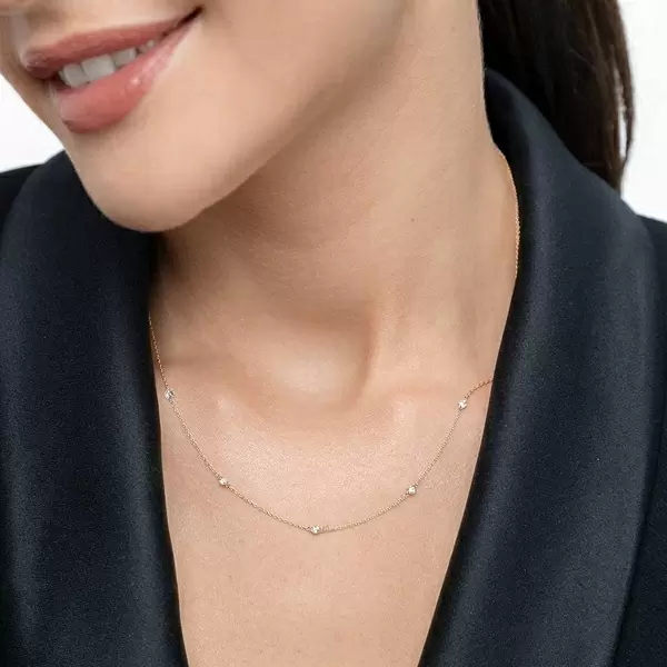 Leaf Jewelry Halskette Pure Quintruple Diamant, 18K Gelbgold Wochenangebot