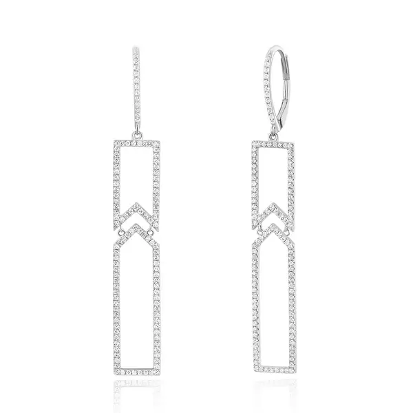 Leaf Jewelry Ohrringe Unique mit Diamanten, 18 K Weißgold Kostenlose Rückgabe