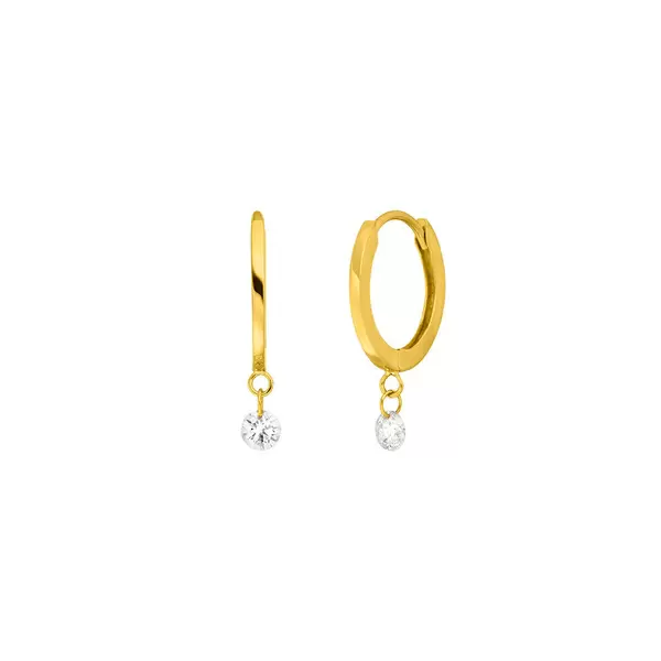 Leaf Jewelry Creole Pure mit Diamanten, 18 K Gelbgold Begrenzte Freigabe