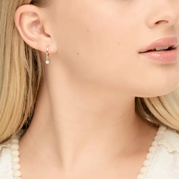 Leaf Jewelry Creole Pure mit Diamanten, 18 K Gelbgold Begrenzte Freigabe