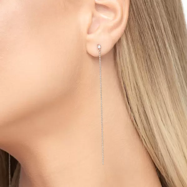 Leaf Jewelry Ohrstecker "my first diamond", ball chain, 14 K Weißgold Letzte 3 Tage