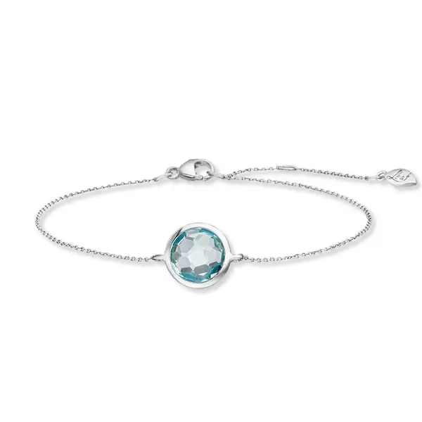 Leaf Jewelry Armkette Blue Topaz, 14 K Weissgold Bis zu 50% Rabatt