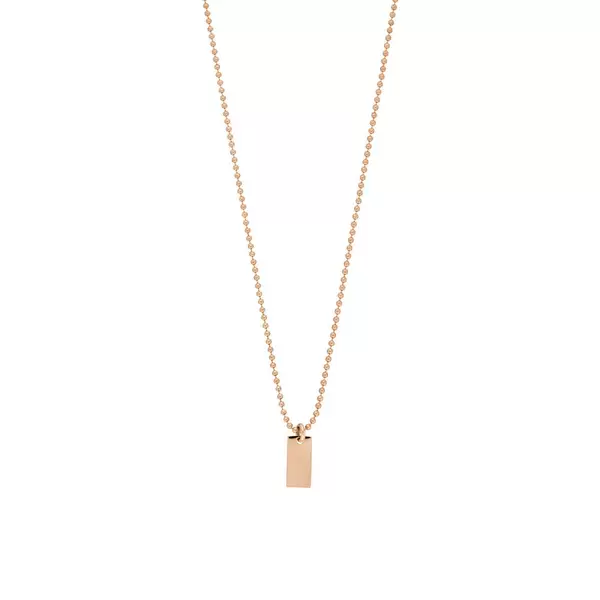 Leaf Jewelry Halskette Tiny Dog Tag, 14 K Rosegold Bis zu 65% Rabatt