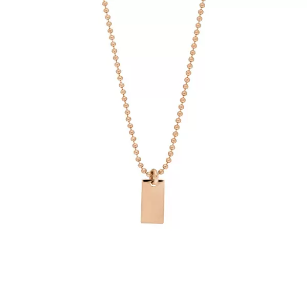 Leaf Jewelry Halskette Tiny Dog Tag, 14 K Rosegold Bis zu 65% Rabatt