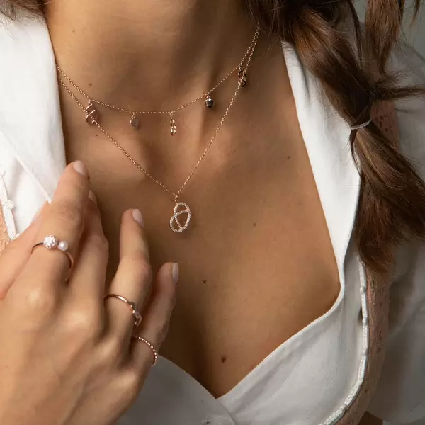 Leaf Jewelry Halskette Brezn Charm, 18 K Gelbgold vergoldet 50% Rabatt mit kostenlosem Versand
