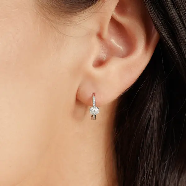 Leaf Jewelry Creolen Pave II, 14K Weißgold Fabrikladen