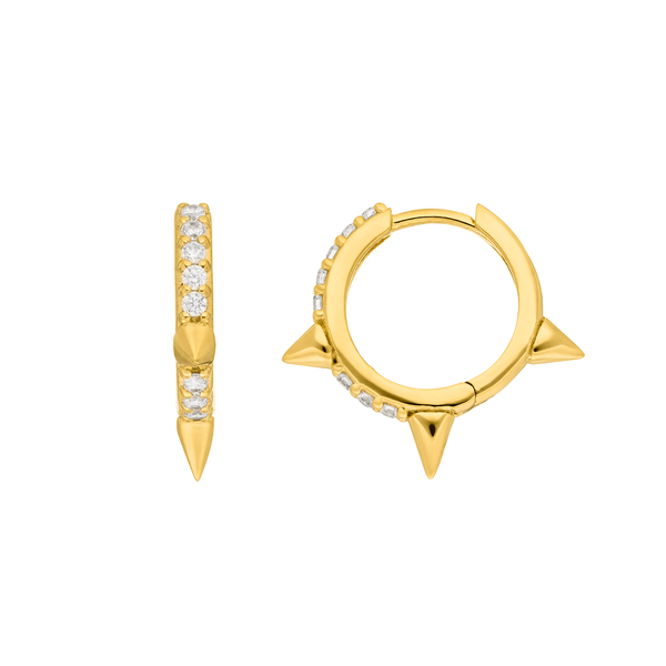 Leaf Jewelry Creole Triple Stud, 18 K Gelbgold vergoldet Speichern exportieren