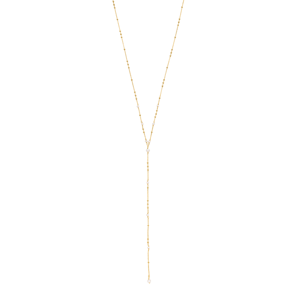 Leaf Jewelry Y-Halskette Flying Pearls, 18 K Gelbgold vergoldet 50% Rabatt für begrenzte Zeit