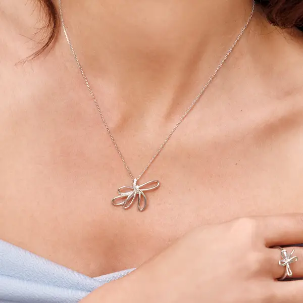 Leaf Jewelry Halskette Blossom, 18 K Gelbgold vergoldet Günstiger Verkauf
