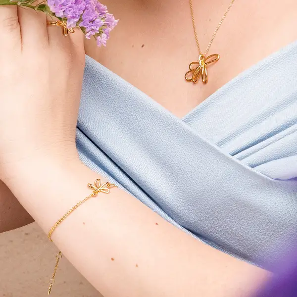 Leaf Jewelry Armkette Blossom, 18 K Rosegold vergoldet Meist gekauft