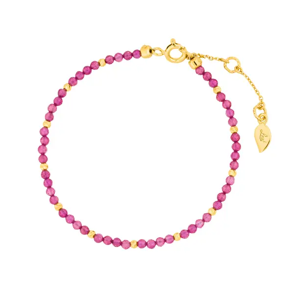 Leaf Jewelry Armkette Serenity, Rubin, 18 K Gelbgold vergoldet Blitzverkäufe