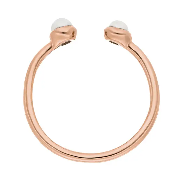Leaf Jewelry Silber Open Ring, Perle, Rosegold Günstig kaufen