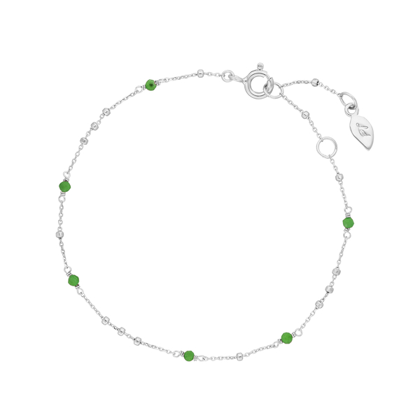 Leaf Jewelry Armkette Flying Gems, Grüner Achat, 925 Sterlingsilber Versandkostenfrei